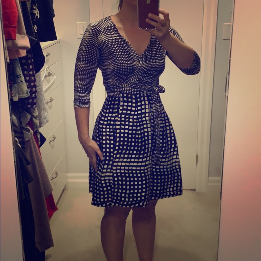 Diane von Furstenberg DVF Geo Silk wrap dress